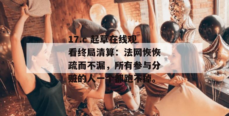 17.c 起草在线观看终局清算：法网恢恢疏而不漏，所有参与分赃的人一个都跑不掉。